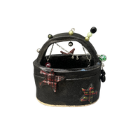black tote w/ plaid stars & charms